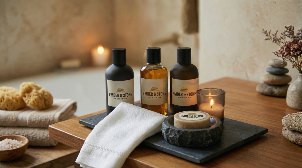 Ember & Stone amenity bottles