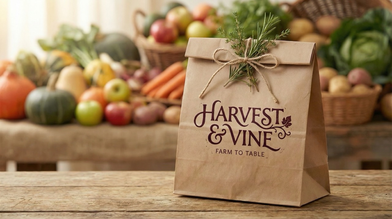 Harvest & Vine paper bag