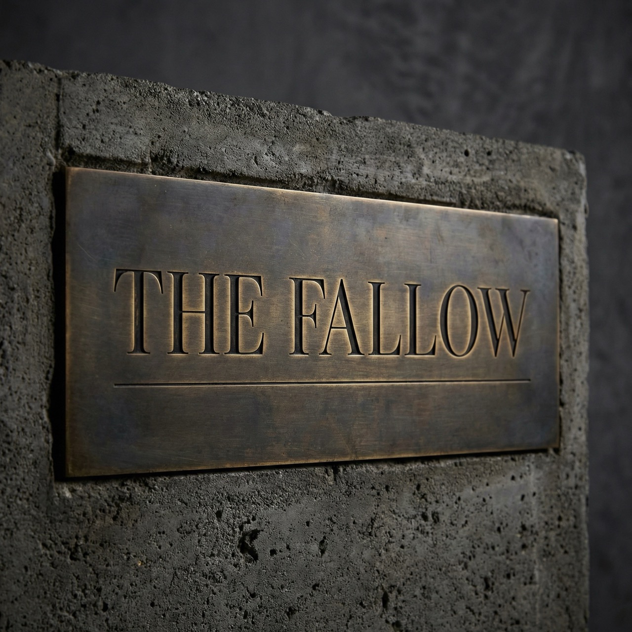 The Fallow brass plaque signage