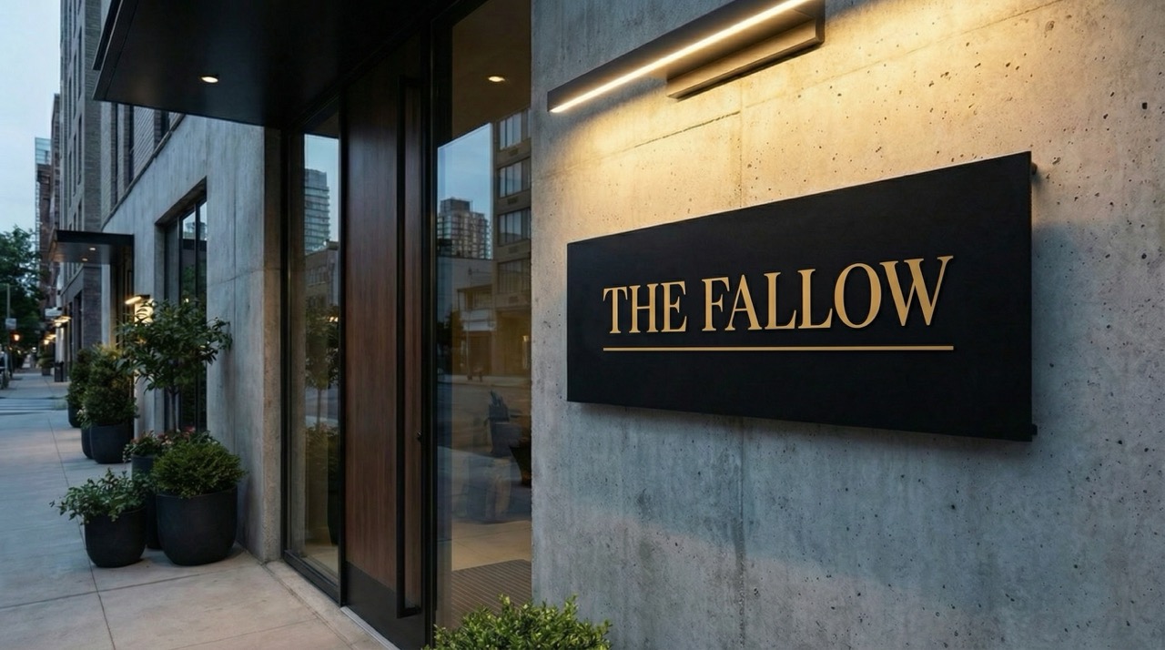 The Fallow entrance signage